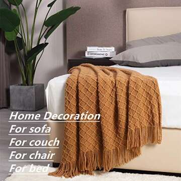 CREVENT Cozy Lightweight Throw Blanket for Home and Travel