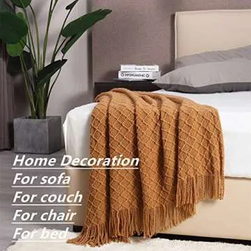 CREVENT Cozy Lightweight Throw Blanket for Home and Travel
