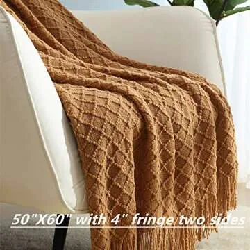 CREVENT Cozy Lightweight Throw Blanket for Home and Travel