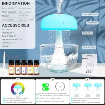 Rain Cloud Humidifier: Cool Diffuser and Night Light