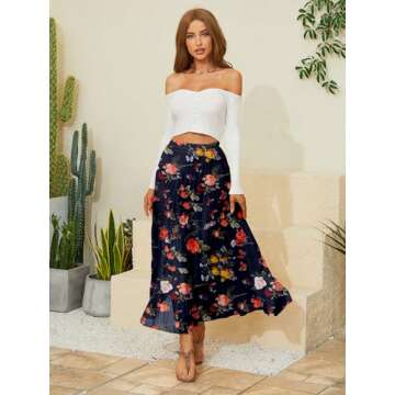 NASHALYLY Women's Chiffon Maxi Skirt - Elegant and Versatile