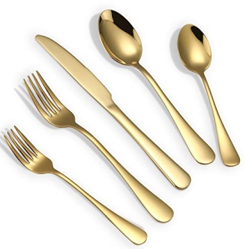 Briout Gold Silverware Set for Elegant Dining