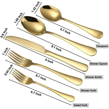 Briout Gold Silverware Set for Elegant Dining