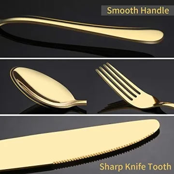 Briout Gold Silverware Set for Elegant Dining
