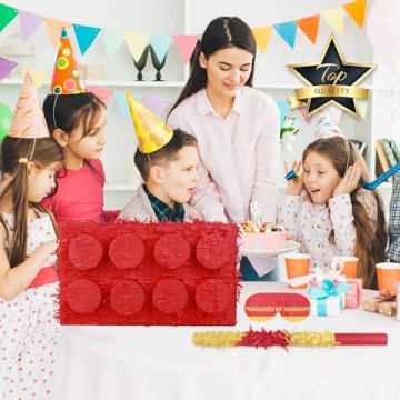 Birchio Block Piñata with Blindfold and Bat for Parties