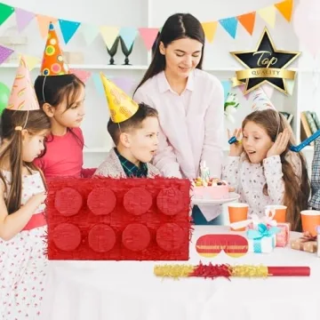 Birchio Block Piñata with Blindfold and Bat for Parties