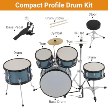 5-Piece Junior Drum Set for Kids, Complete Musical Kit
