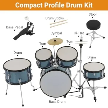 5-Piece Junior Drum Set for Kids, Complete Musical Kit