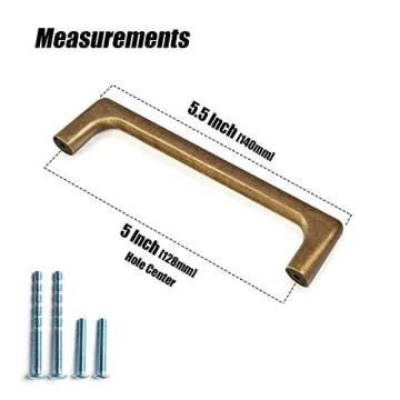 Goo-Ki Antique Brass Cabinet Pulls - Elegant 6 Pack