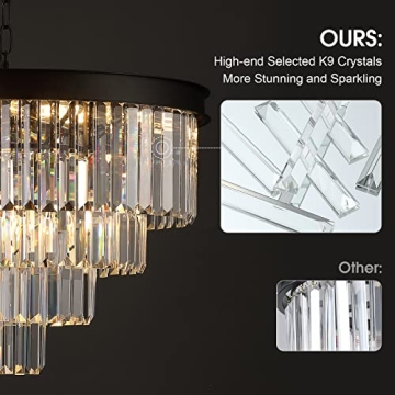 Modern Crystal Chandelier - 12-Light Elegance for Your Home