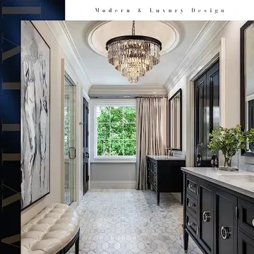 Modern Crystal Chandelier - 12-Light Elegance for Your Home