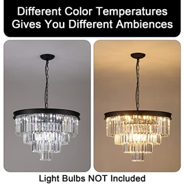 Modern Crystal Chandelier - 12-Light Elegance for Your Home