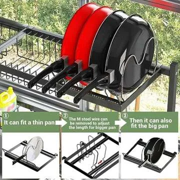 ADBIU Over The Sink (24"- 32.5" L) Dish Drying Rack (Expandable Dimension) Snap-On Design 2 Tier Kitchen Large Dish Drainer Counter Storage Organizer