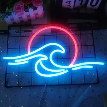 Dimmable Sunrise Sunset Neon Sign - Vibrant Wave Light for Parties, Home Decor