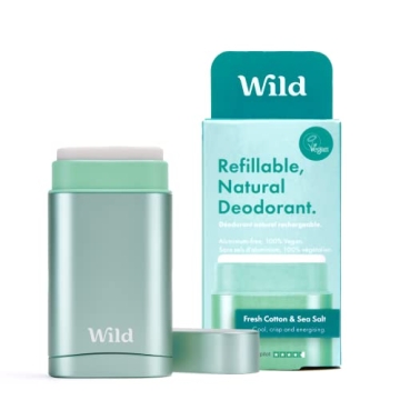 Wild - Natural Refillable Deodorant - Vegan & Eco-Friendly - Aluminum Free - Long Lasting Protection...