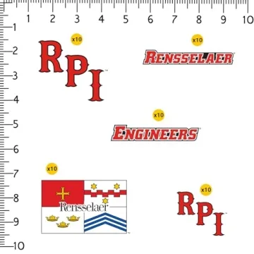 Rensselaer Polytechnic Institute Spirit Logos 50ct Vinyl Large Deluxe Stickers Variety Pack - Perfec...