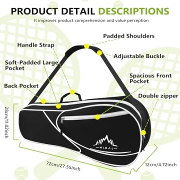Himal Tennis Bag for Rackets with Padded Protection