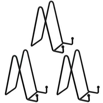 Decolore 3 Pack 6 Inch Black Metal Display Stands for Photo and Plate Easel