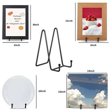 Decolore 3 Pack 6 Inch Metal Display Stands for Artworks