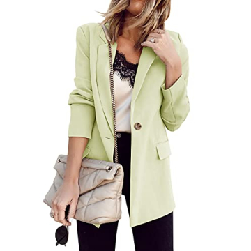 Ivay Women's Stylish Casual Long Sleeve Blazer Light Green