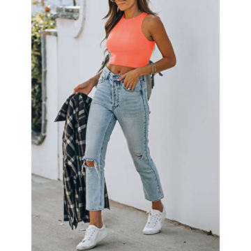 Chic REORIA Sleeveless Halter Neck Crop Top for All Occasions