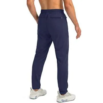 G Gradual Men's Sweatpants with Zipper Pockets Tapered Joggers for Men Athletic Pants for Workout, Jogging, Running (Navy, X-Large)
