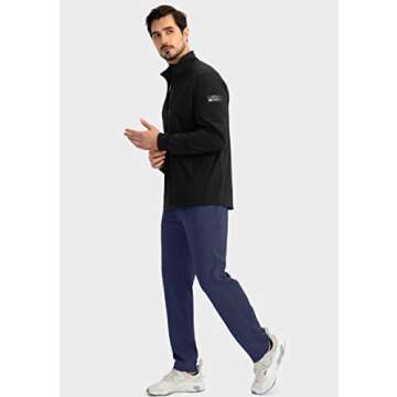 G Gradual Men's Sweatpants with Zipper Pockets Tapered Joggers for Men Athletic Pants for Workout, Jogging, Running (Navy, X-Large)