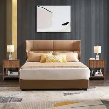 Mid Century Modern Night Stand Set with Drawer for Storage