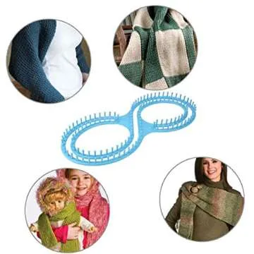 WAYION 55" Afphgan Serenity Loom Knitting Board Weave Loom Kit with Step by Step Instructions Great for The Experienced Loom Knitter(Blue/Pink) (Blue)