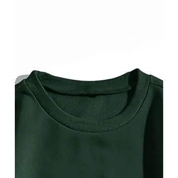 SAFRISIOR Women Mushroom Graphic Print Thermal Sweatshirt Oversized Crew Neck Long Sleeve Drop Shoulder Pullover Green