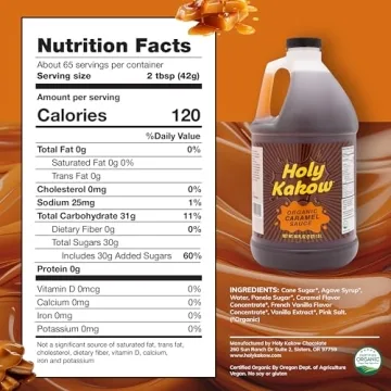 Holy Kakow Vegan Organic Caramel Sauce for Coffee & Desserts