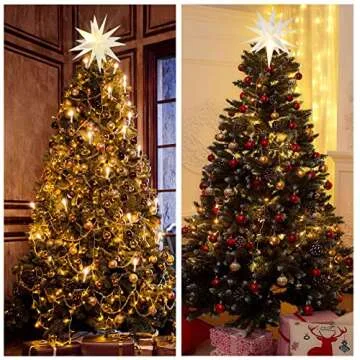 Kingdder 4 Pieces Moravian Star Light LED 3D Star Hanging Light Powered by Battery with Timer Function White Porch Light Holiday Decor for Indoor Outdoor Christmas Trees Balconies Courtyards (12 Inch)