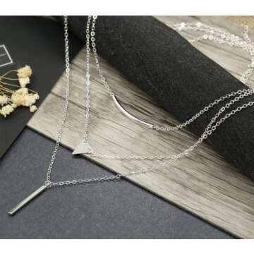 FINREZIO 12 PCS Gold Plated Layered Necklace Set