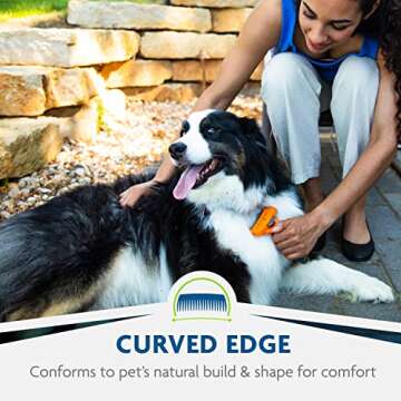 FURminator Medium Dog Undercoat deShedding Tool, Long Hair, Reduces Loose Hair from Shedding