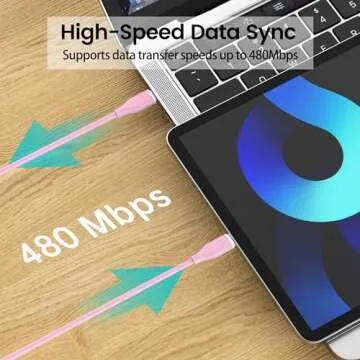 USB C to USB C Fast Charging Cable 60W Pink 2-Pack