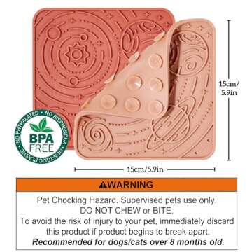 OHMO Lick Mat for Dogs and Cats(Small, Mars&Coral, 2pcs) Enrichment Accessories Toy Space Star Easy ...