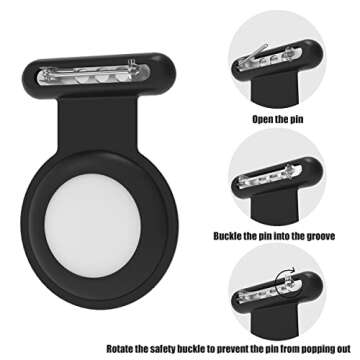 AirTag Holder with Safety Pin(2 Pack, Rainbow), Hidden Wearable AirTag Case with Brooch Clip for Clo...