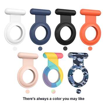 AirTag Holder with Safety Pin(2 Pack, Rainbow), Hidden Wearable AirTag Case with Brooch Clip for Clothes of Kids, Teens, Toddler. Better Substitute for Air Tag Accessories of Bracelet, Necklace