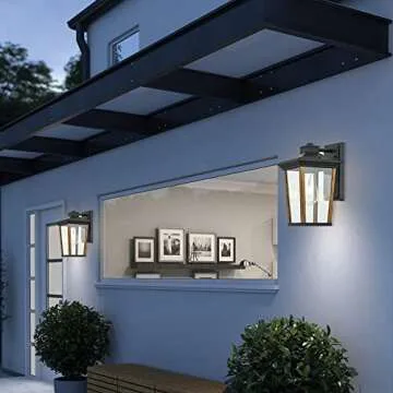 Smeike Outdoor Wall Sconce with Wood Grain Finish