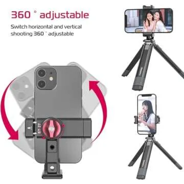 Premium Metal Phone Tripod Mount for Steady Vlogging