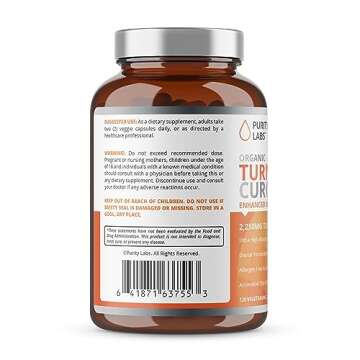 Organic Turmeric Curcumin with Black Pepper Bioperine 2,250 MG/Serving, 95% curcuminoids - Antioxida...
