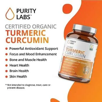 Organic Turmeric Curcumin with Black Pepper Bioperine 2,250 MG/Serving, 95% curcuminoids - Antioxidant Joint Supplement, Muscle & Brain Support - Turmeric Supplement, Non-GMO, Vegetarian, 120 Capsules