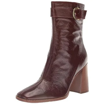 Nine West Women’s Taress Mid Calf Boot - Stylish Brown Leather Elegance