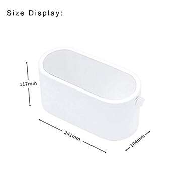 Yesinaly Travel Makeup Organizer Box with LED Mirror, White Portable Makeup Case Touch Switch Home C...