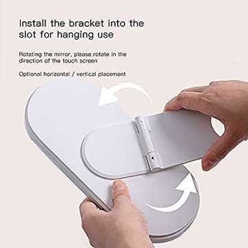 Yesinaly Travel Makeup Organizer Box with LED Mirror, White Portable Makeup Case Touch Switch Home Cosmetic Box