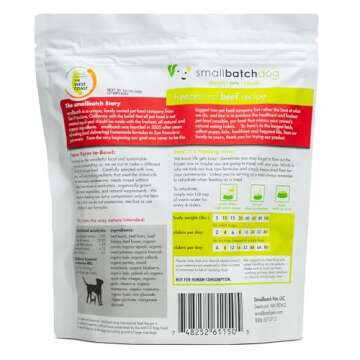 Smallbatch Pets Freeze-Dried Premium Raw Food Diet for Dogs, Beef Recipe, 14 oz, Made in The USA, Or...