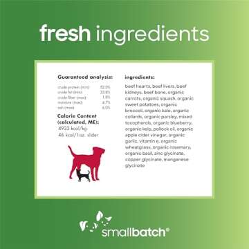Smallbatch Pets Freeze-Dried Premium Raw Food Diet for Dogs, Beef Recipe, 14 oz, Made in The USA, Organic Produce, Humanely Raised Meat, Hydrate and Serve Patties, Single Source Protein, Healthy