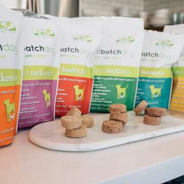 Smallbatch Pets Freeze-Dried Premium Raw Food Diet for Dogs, Beef Recipe, 14 oz, Made in The USA, Organic Produce, Humanely Raised Meat, Hydrate and Serve Patties, Single Source Protein, Healthy