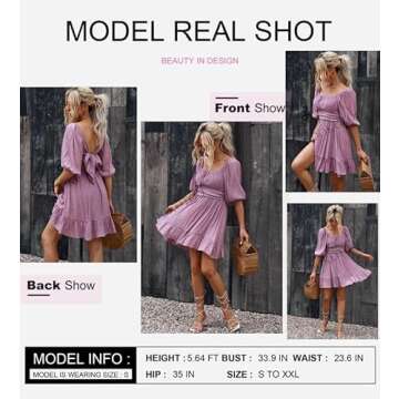 Dokotoo Women's Summer 2025 Shirred Elastic Waist Dress for Trendy Occasions