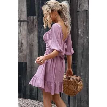 Dokotoo Women's Shirred Mini Dress Summer 2025 Style